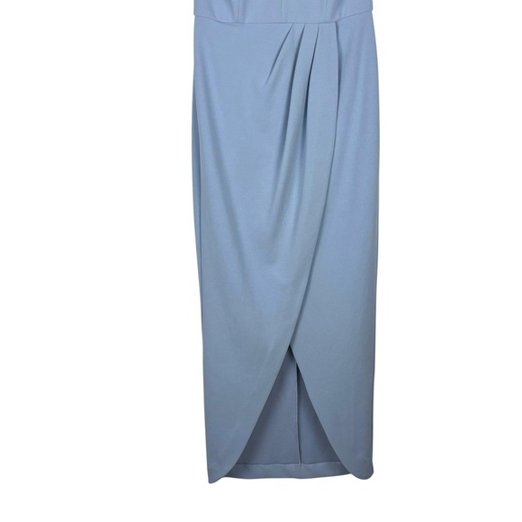 WAYF INES BLUE V-NECK TULIP COCKTAIL SHEATH DRESS - Picture 6 of 13